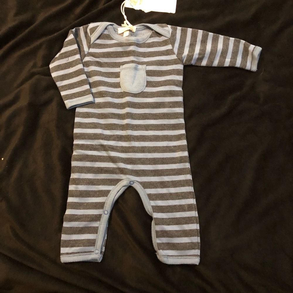 Paige Lauren Blue Striped Pocket Romper NWT